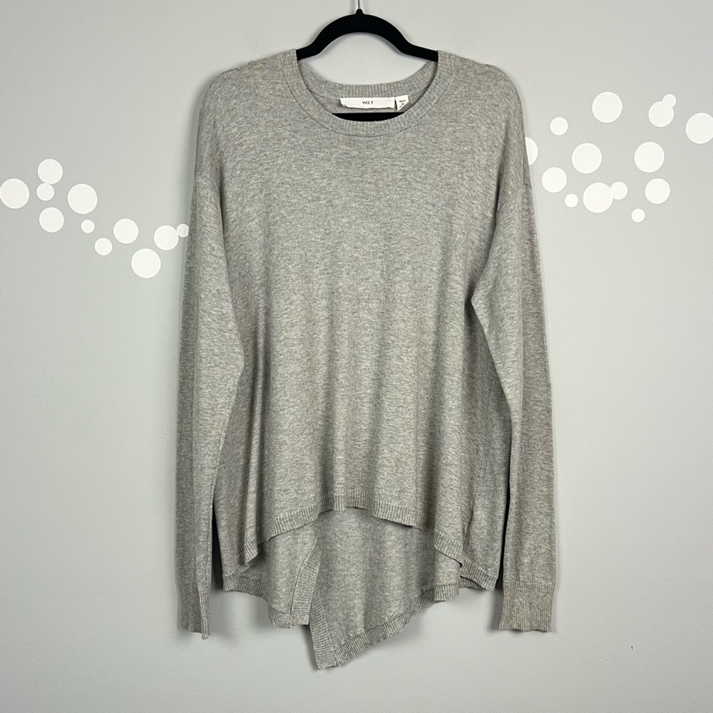 Wilt Split Back Slouchy Crew Neck Sweater Size Medium